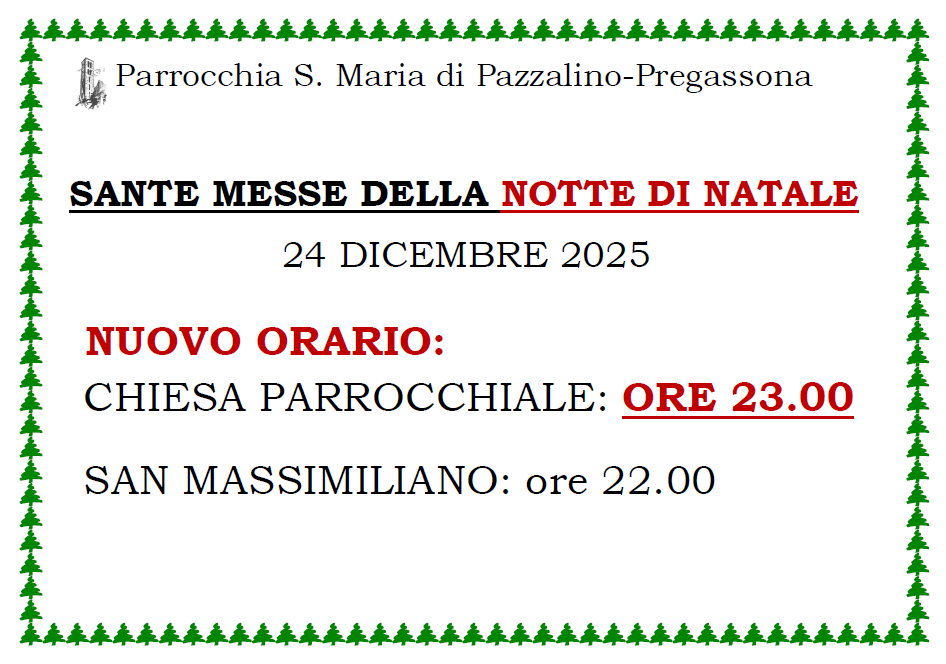 Messe notte Natale 2025
